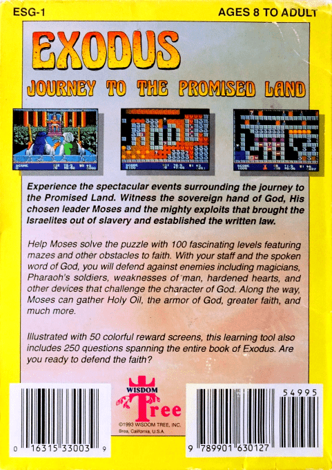 Exodus : Journey to the Promised Land (Homebrew) — Box back
